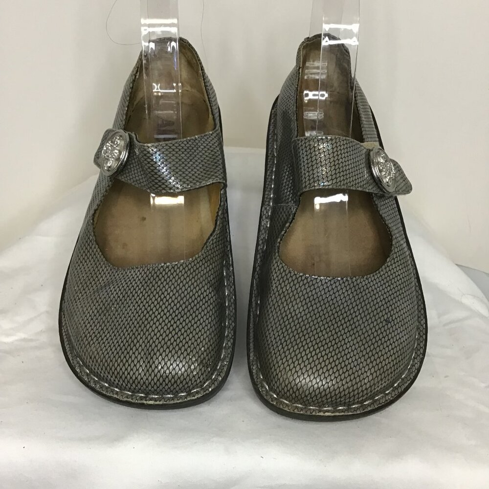 Alegria Paloma Mary Jane Silver Snake Luster Size 37 (US 6.5)